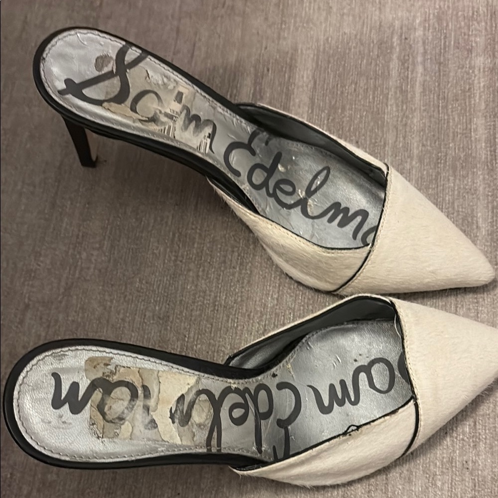 Sam Edelman Cream Heels Elegant Pointed-Toe Design